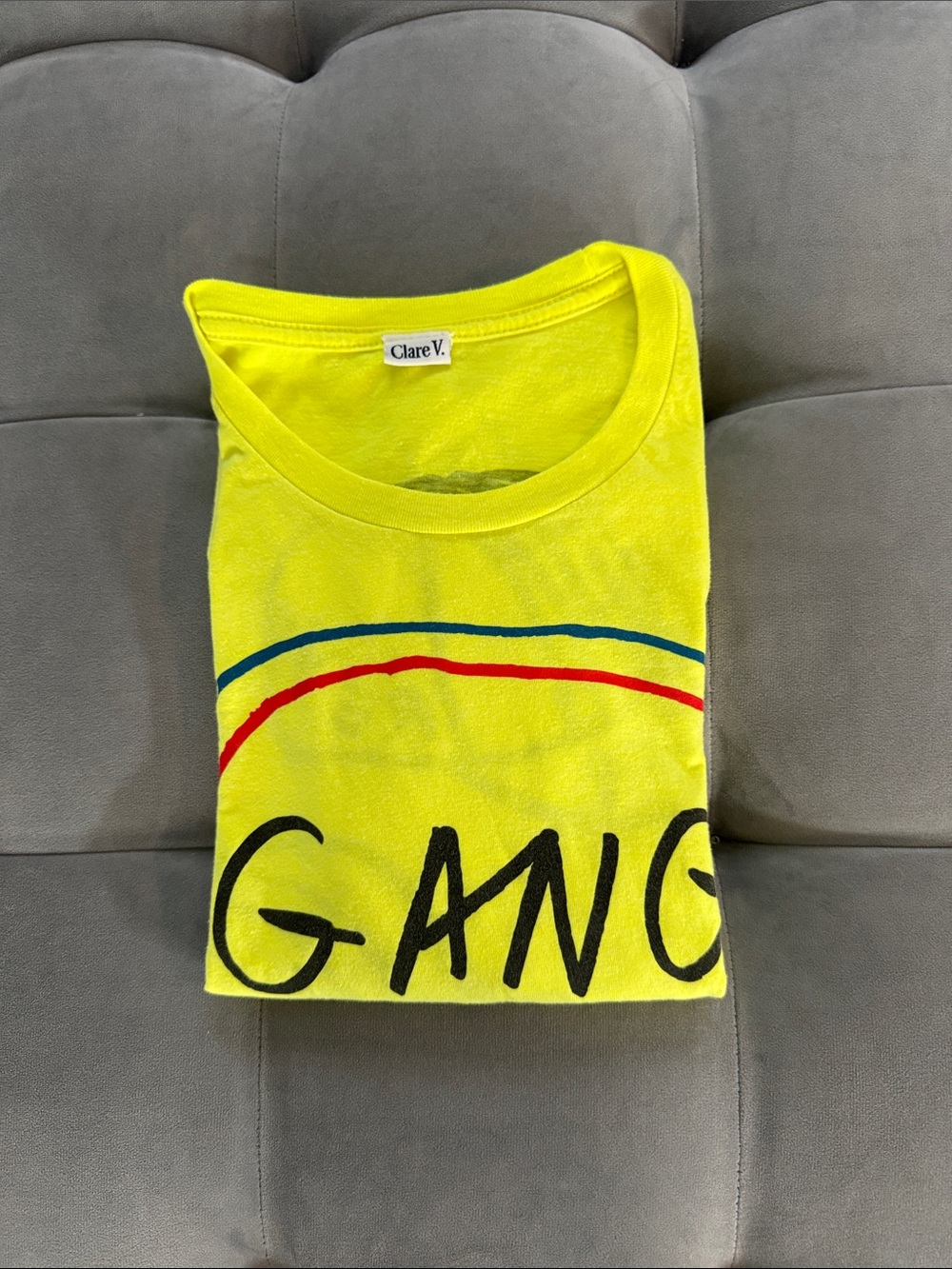 Clare V. X Linus Limited Edition Gang de Velo Neon Short Sleeve Tee XS